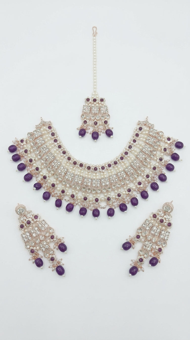 Lavender Pearl Majesty Choker Set