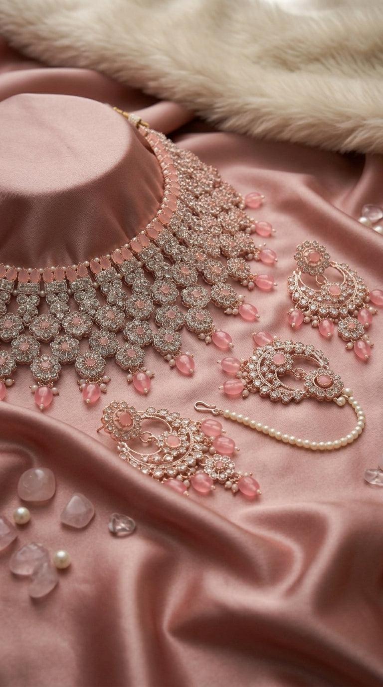 Baby Pink Pearl Royale Choker Set