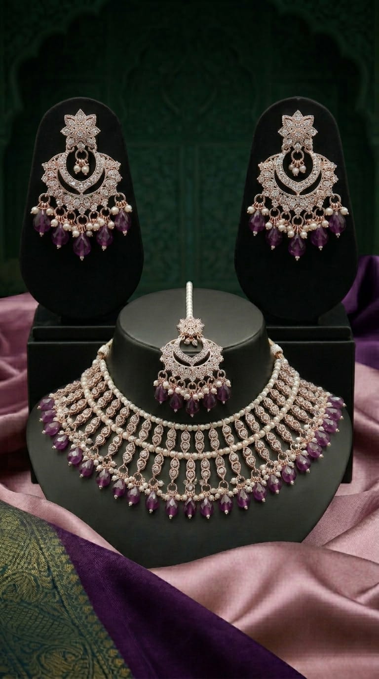 Amethyst Pearl Imperial Choker Set