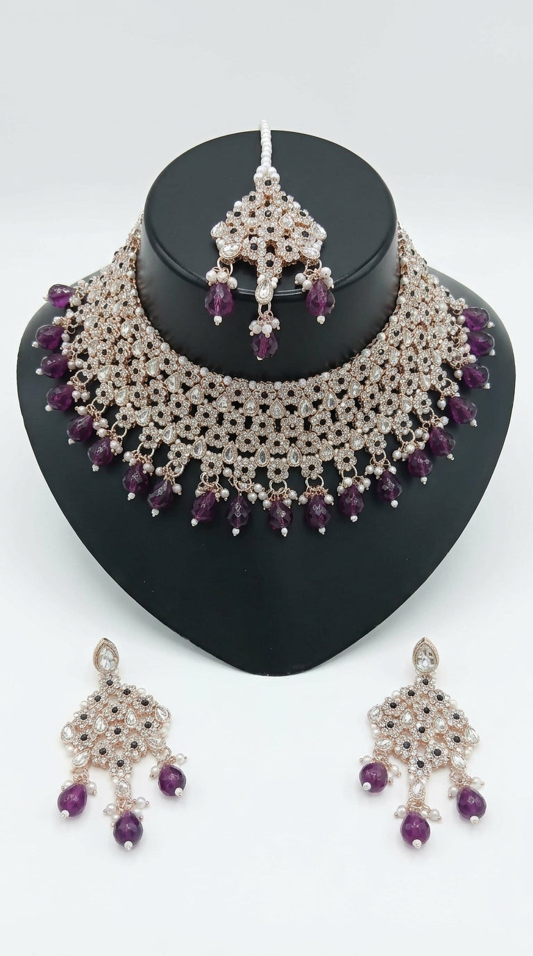 Amethyst Pearl Imperial Choker Set