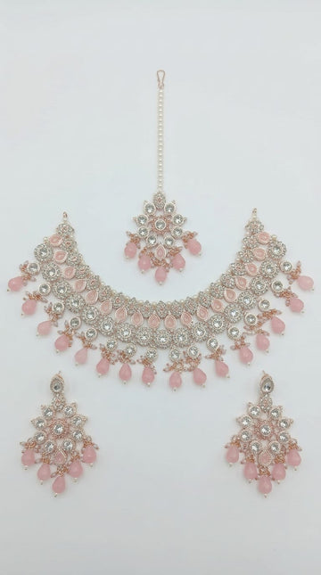 Baby Pink Pearl Blossom Royale Choker Set
