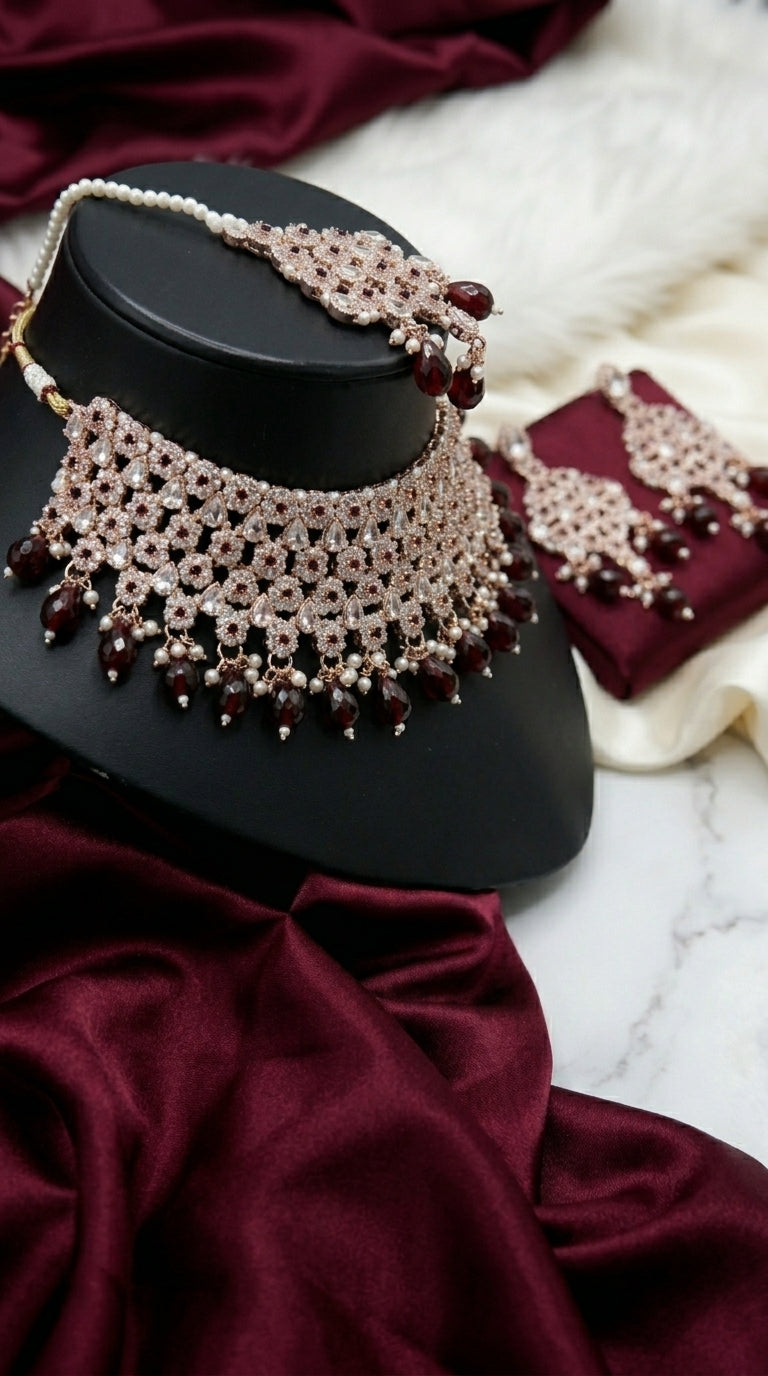 Ruby Pearl Imperial Choker Set