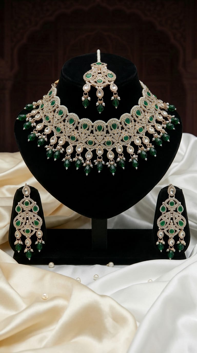 Panna Pearl Peacock Royale Choker Set