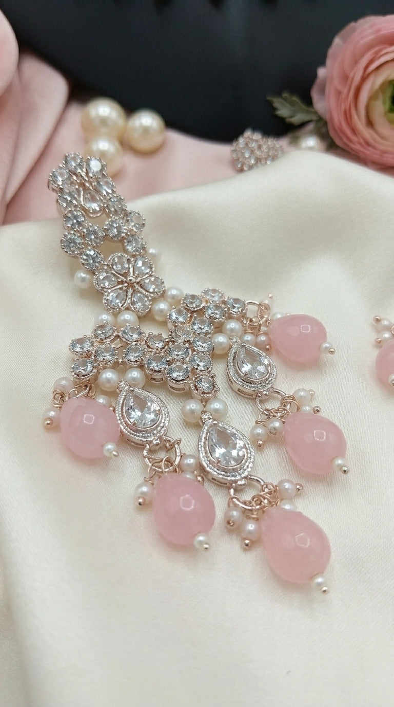Blush Pink Pearl Polki Royale Choker Set