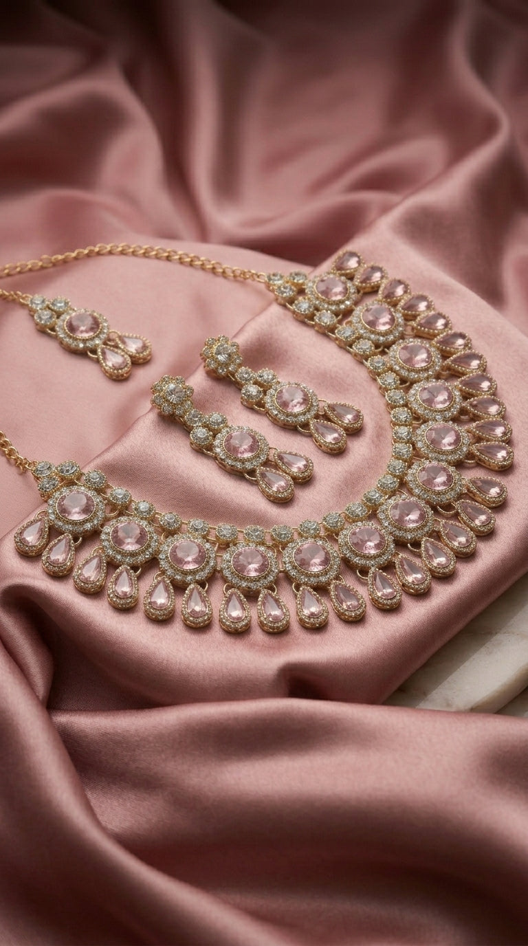 Blush Pink Polki Royale Choker Set